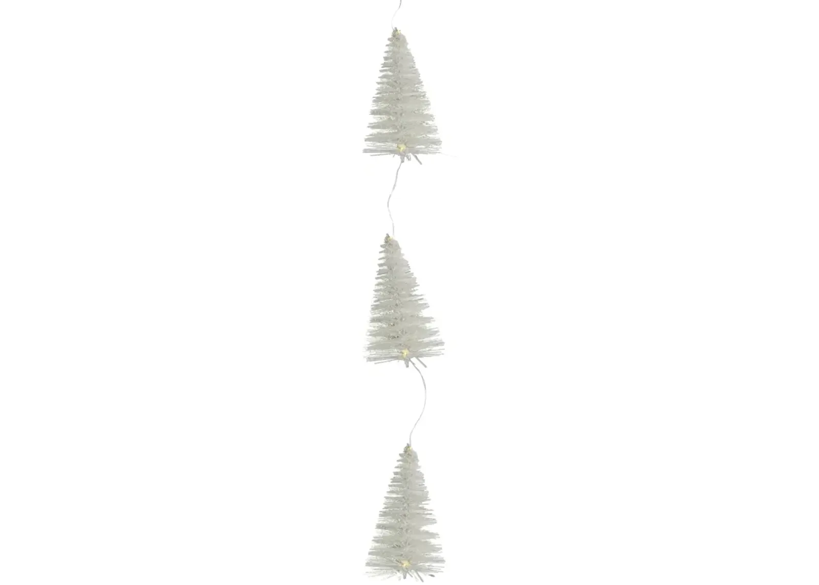 6.5' LED Lighted White Mini Sisal Tree Christmas Garland - Warm White Lights