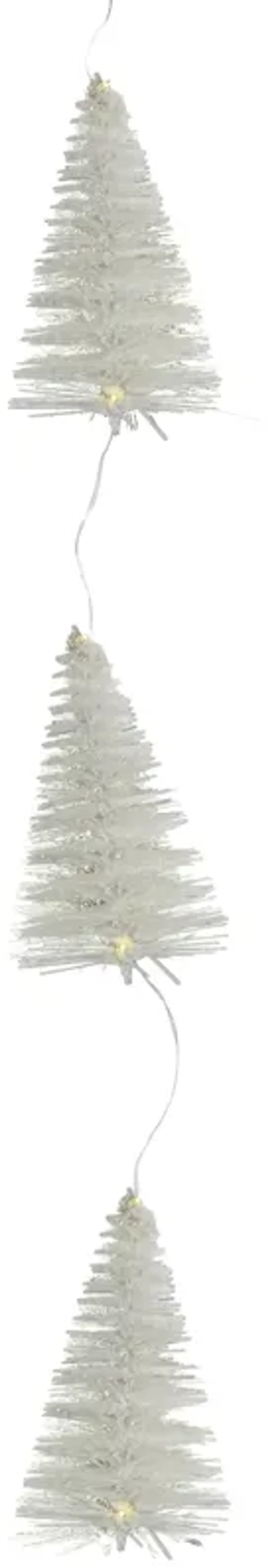 6.5' LED Lighted White Mini Sisal Tree Christmas Garland - Warm White Lights