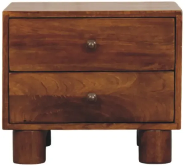 Artisan Furniture Solid Wood Tula 2 Drawer Chestnut Nightstand