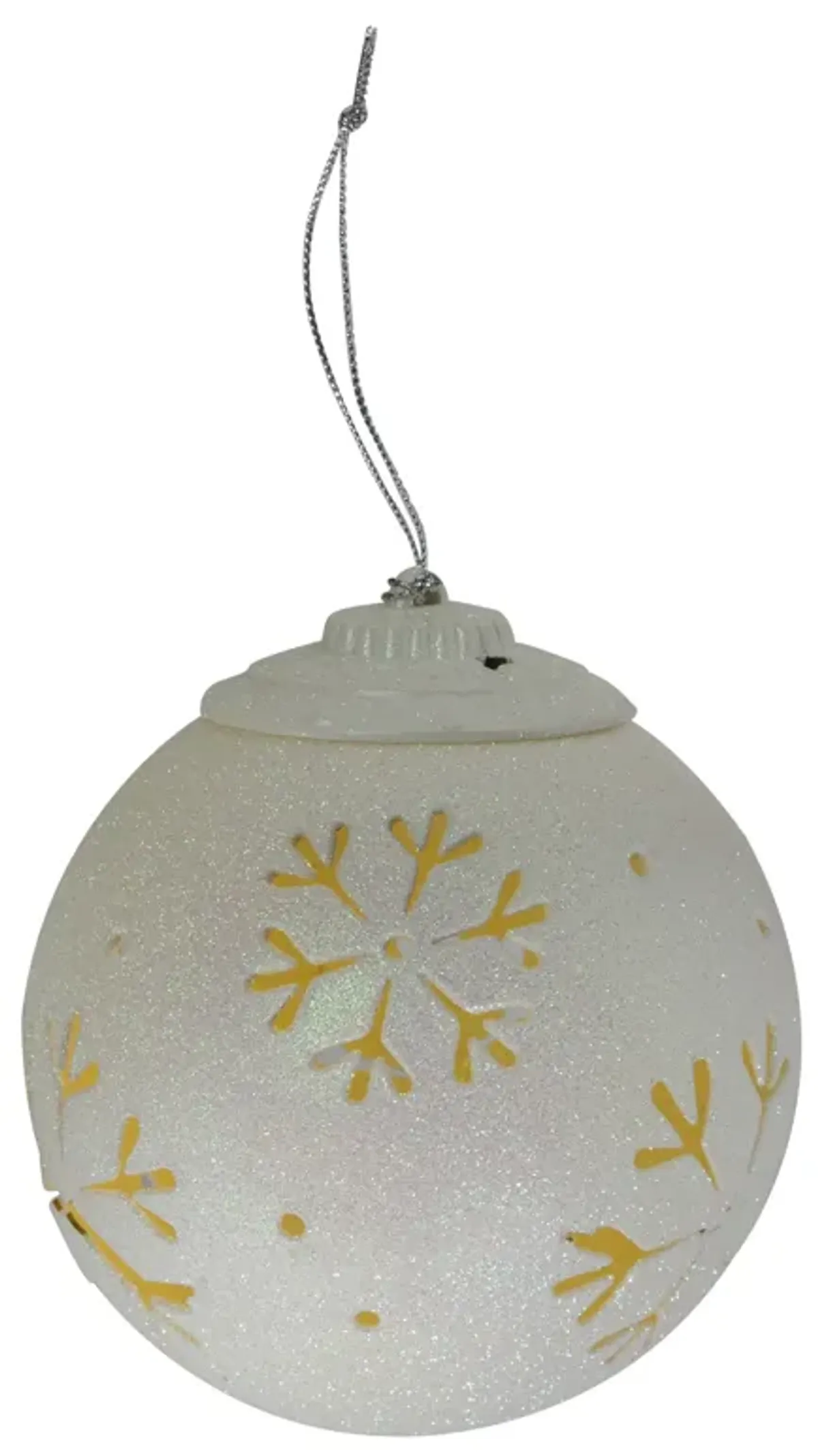 5" LED Lighted White Snowflake Cut-Out Hanging Christmas Ornament