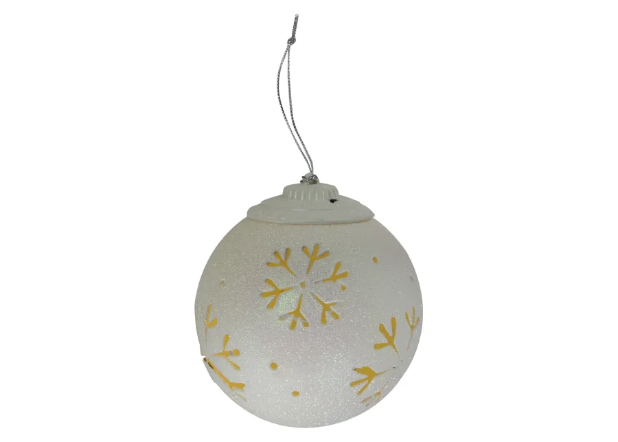 5" LED Lighted White Snowflake Cut-Out Hanging Christmas Ornament