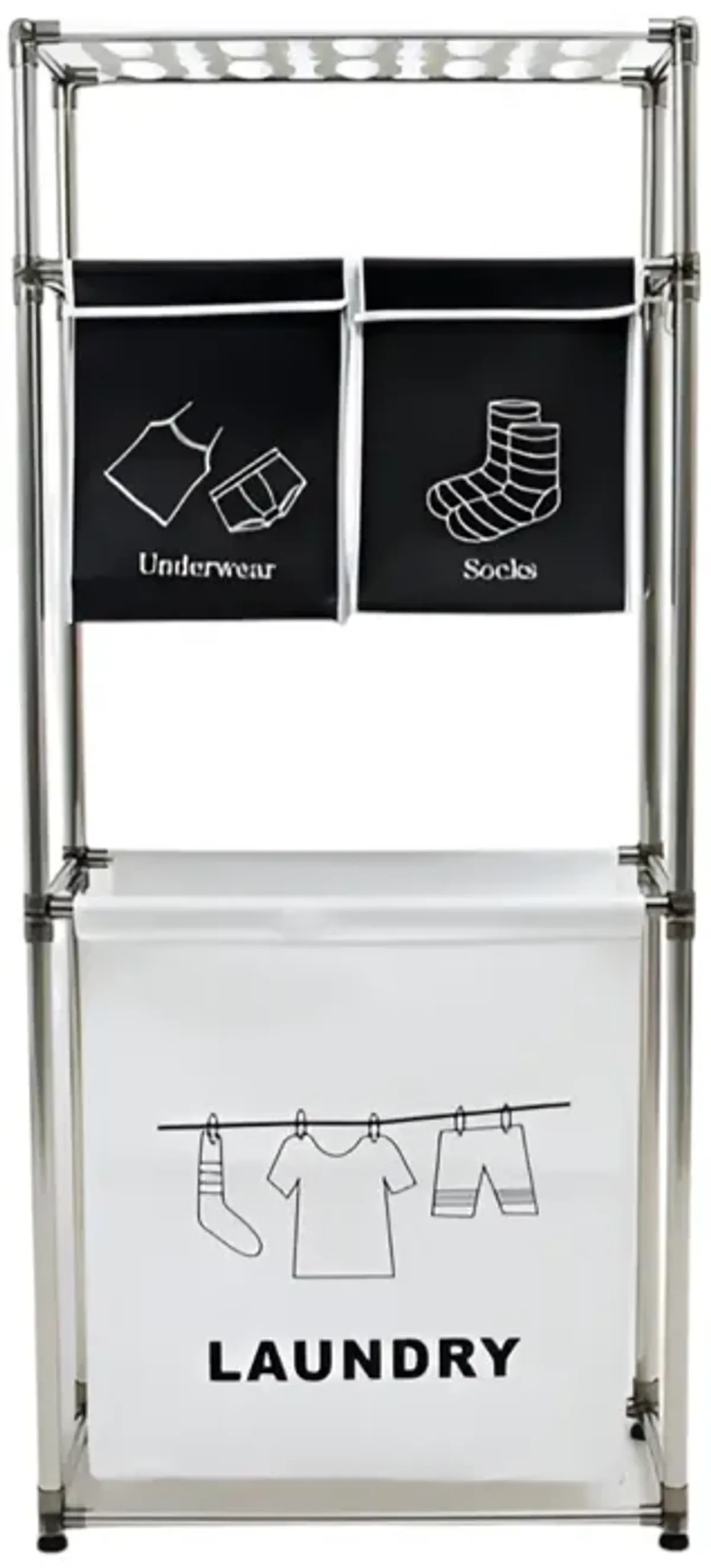 3-Tier Laundry Hamper with 4 Removable Bags Clothes Organizer for Sorting and Storage