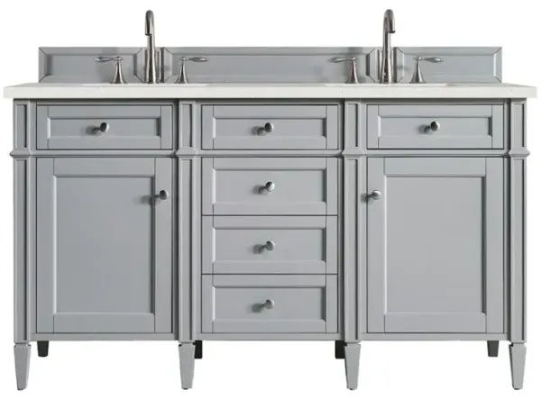 James Martin Vanities 60 Double Vanity, Urban Gray w/ 3 CM Lime Delight Quartz Top
