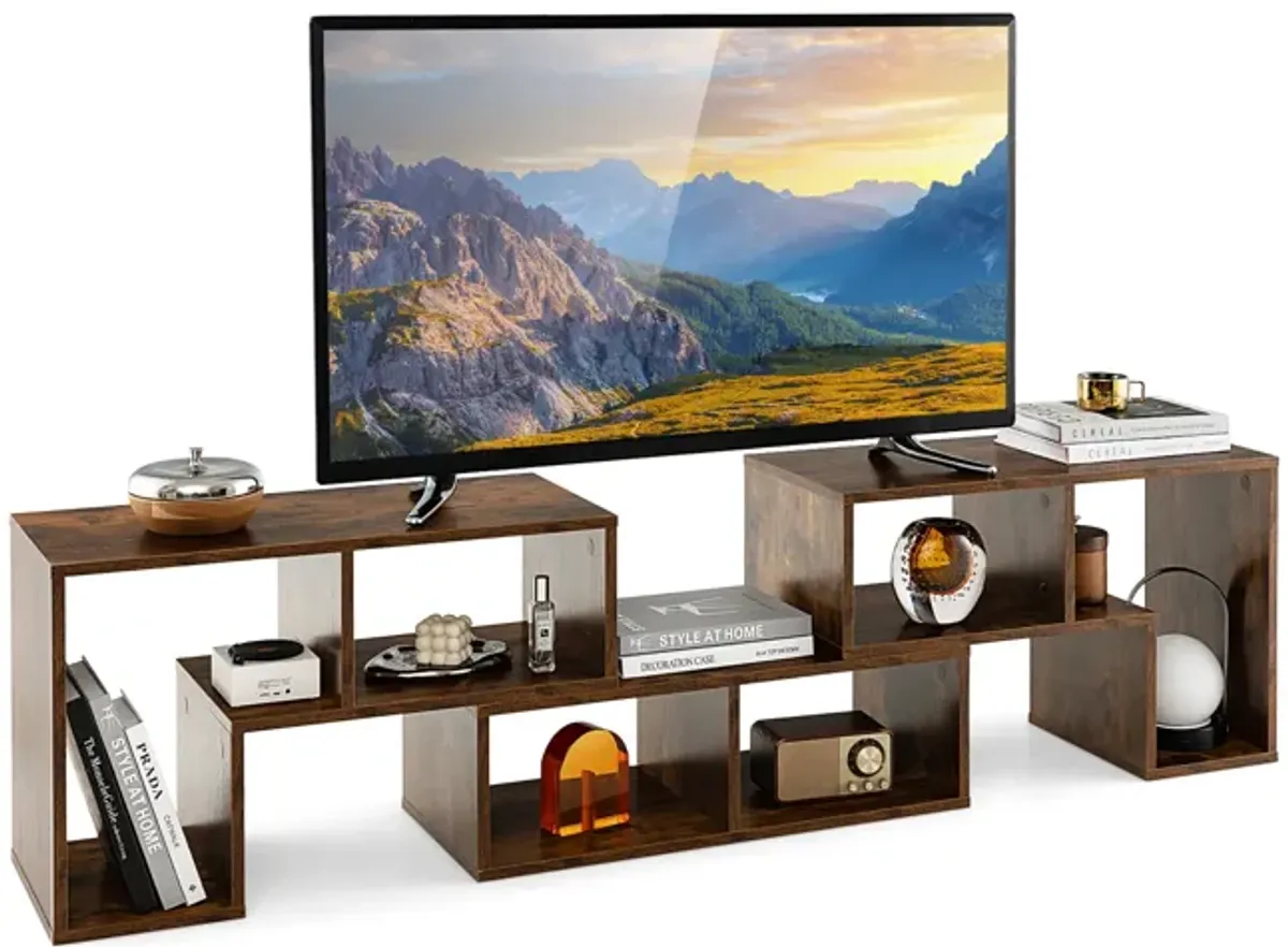 3 Pieces Console TV Stand for TVs up to 65 Inch with Shelves