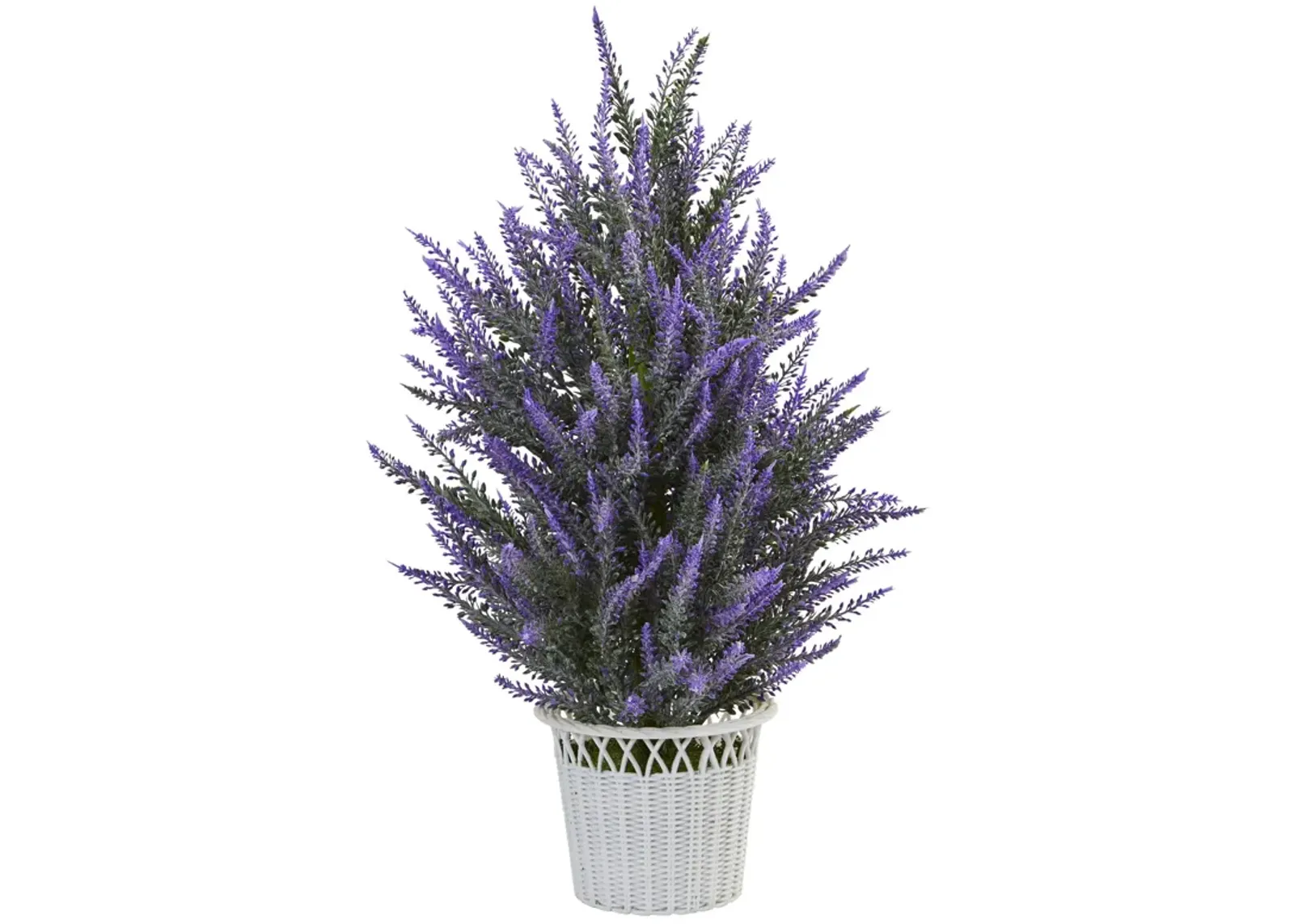 HomPlanti Lavender in White Planter Artificial Plant