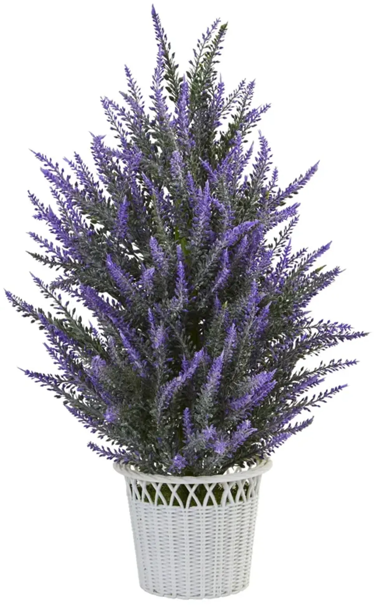 HomPlanti Lavender in White Planter Artificial Plant