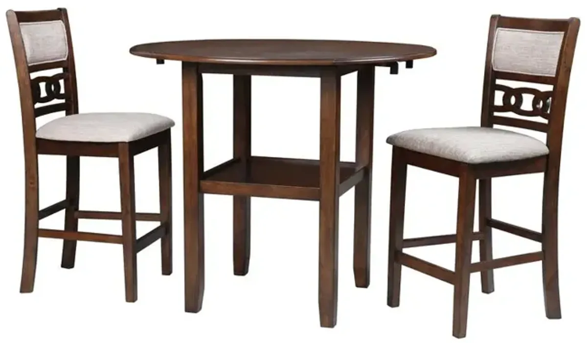 New Classic Furniture Furniture Gia 42 Counter Drop Leaf Table  2 Chairs in Cherry Brn