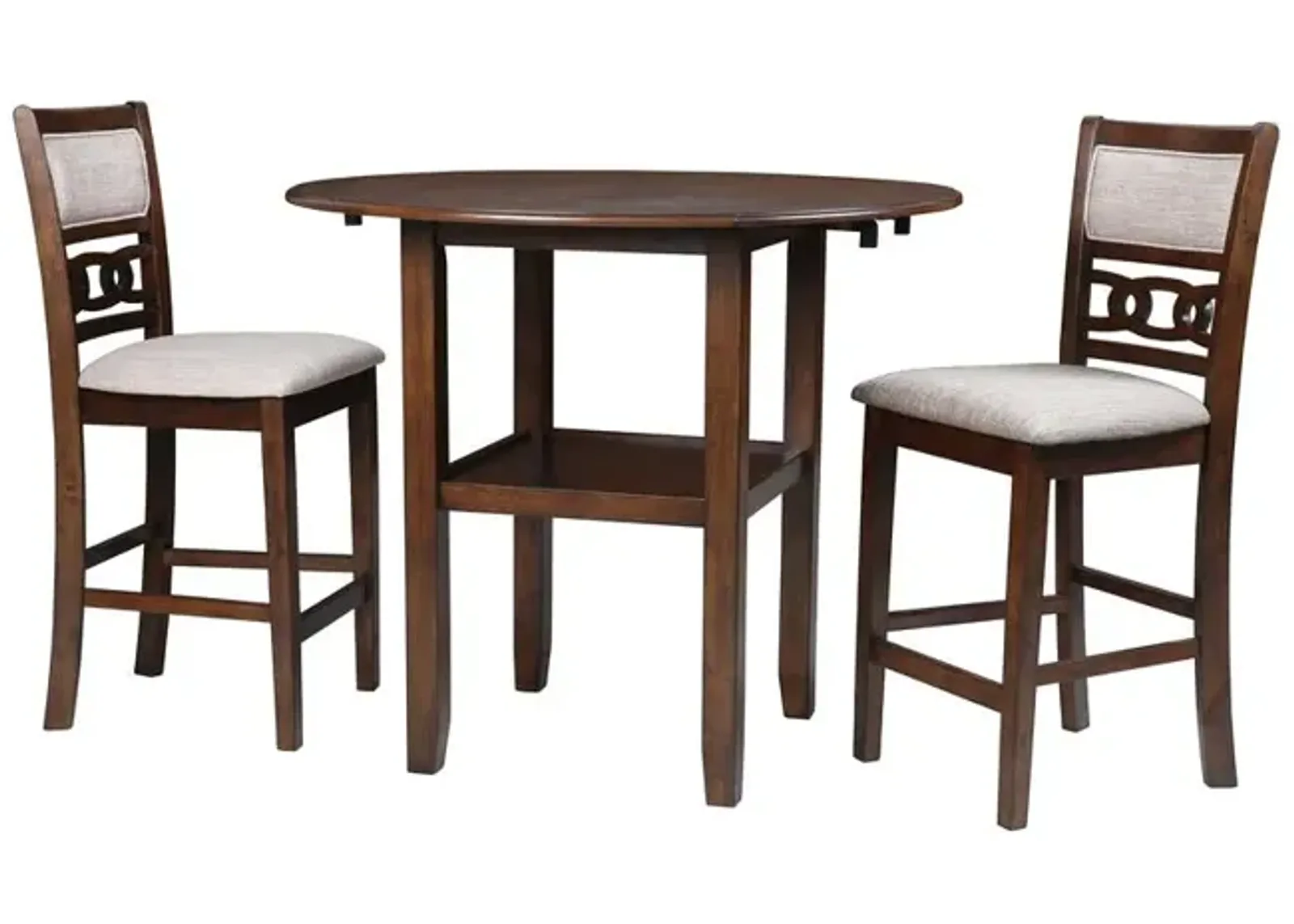 New Classic Furniture Furniture Gia 42 Counter Drop Leaf Table  2 Chairs in Cherry Brn