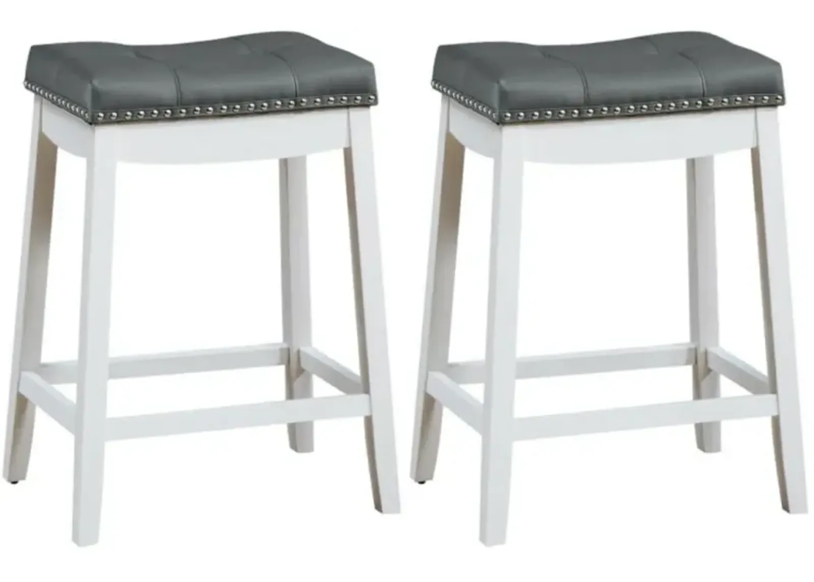 Hivvago Set of 2 24-Inch Height Backless Counter Stool with Footrest