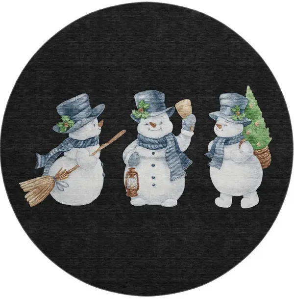 Merry & Bright MY28 Black 8' Round Rug