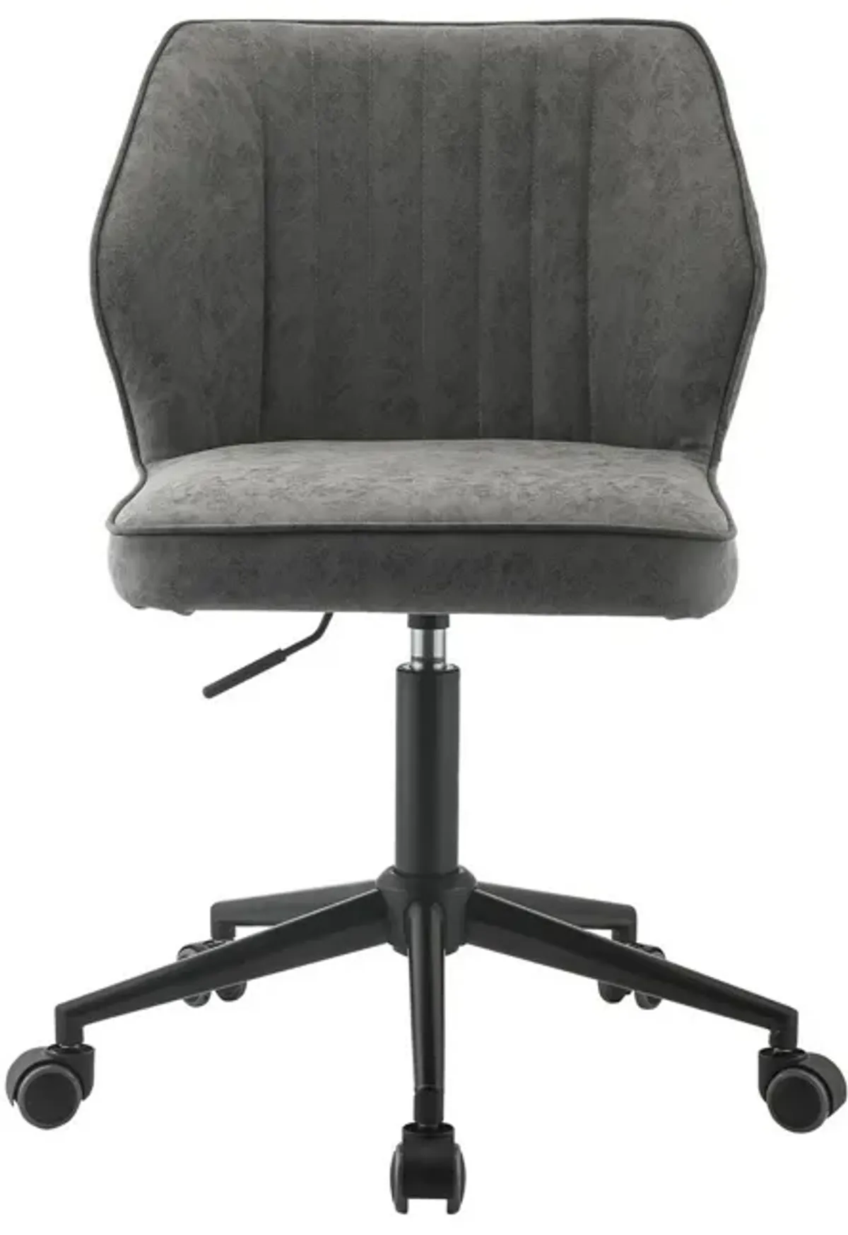 Swivel Office Chair with Stitching Details and Starbase, Gray-Benzara