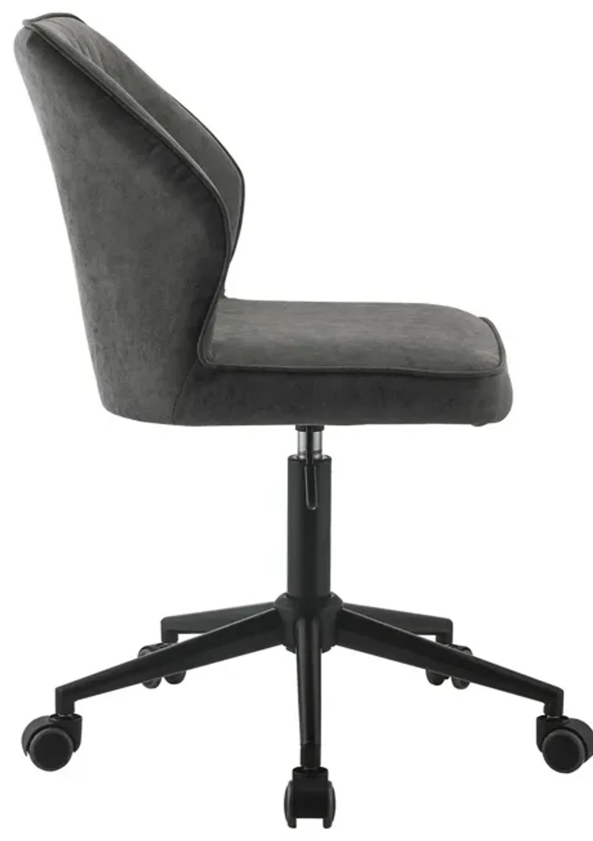 Swivel Office Chair with Stitching Details and Starbase, Gray-Benzara