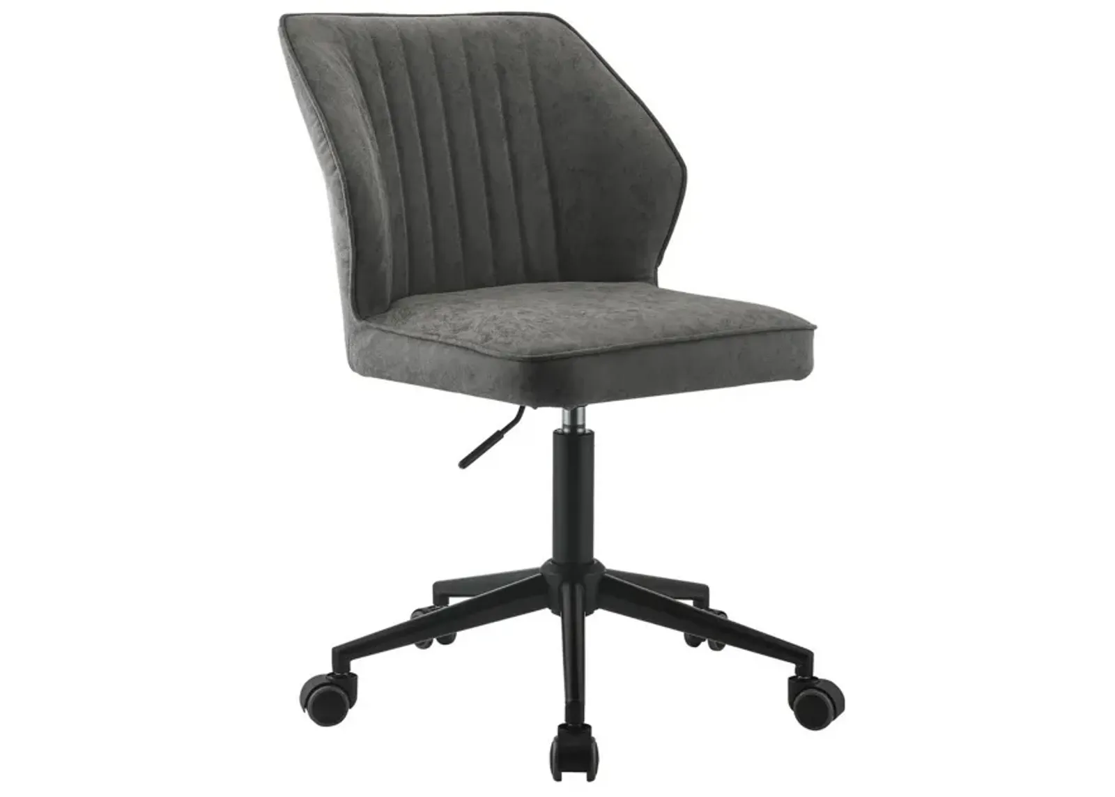 Swivel Office Chair with Stitching Details and Starbase, Gray-Benzara