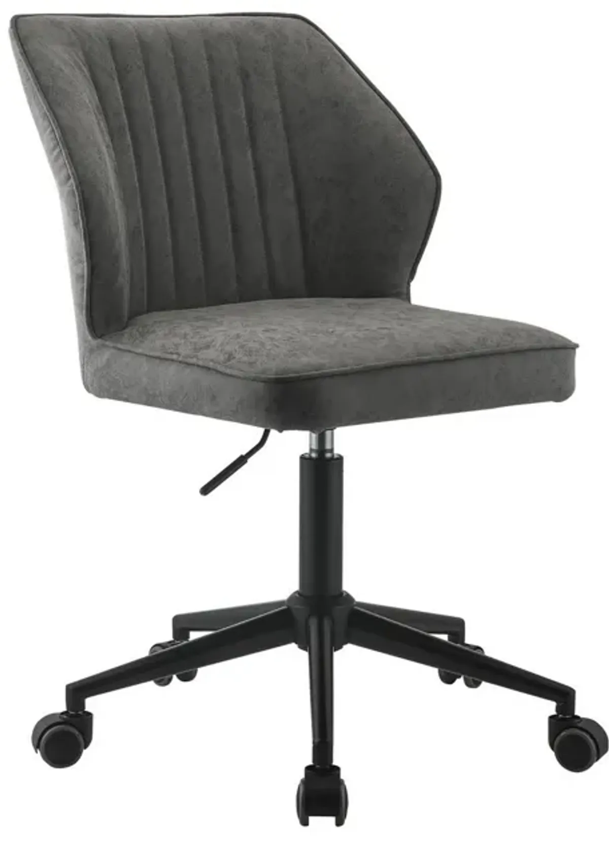 Swivel Office Chair with Stitching Details and Starbase, Gray-Benzara