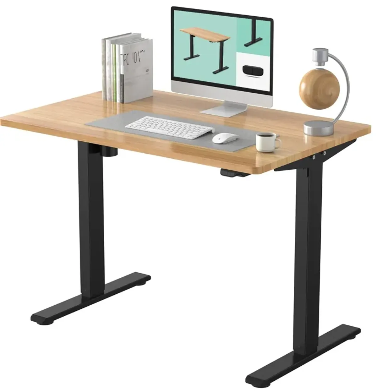 FLEXISPOT Electric Height Adjustable Standing Desk Heavy Duty Steel Stand Up Desk Frame w/Automatic Smart Keypad (EC1 Classic Bl