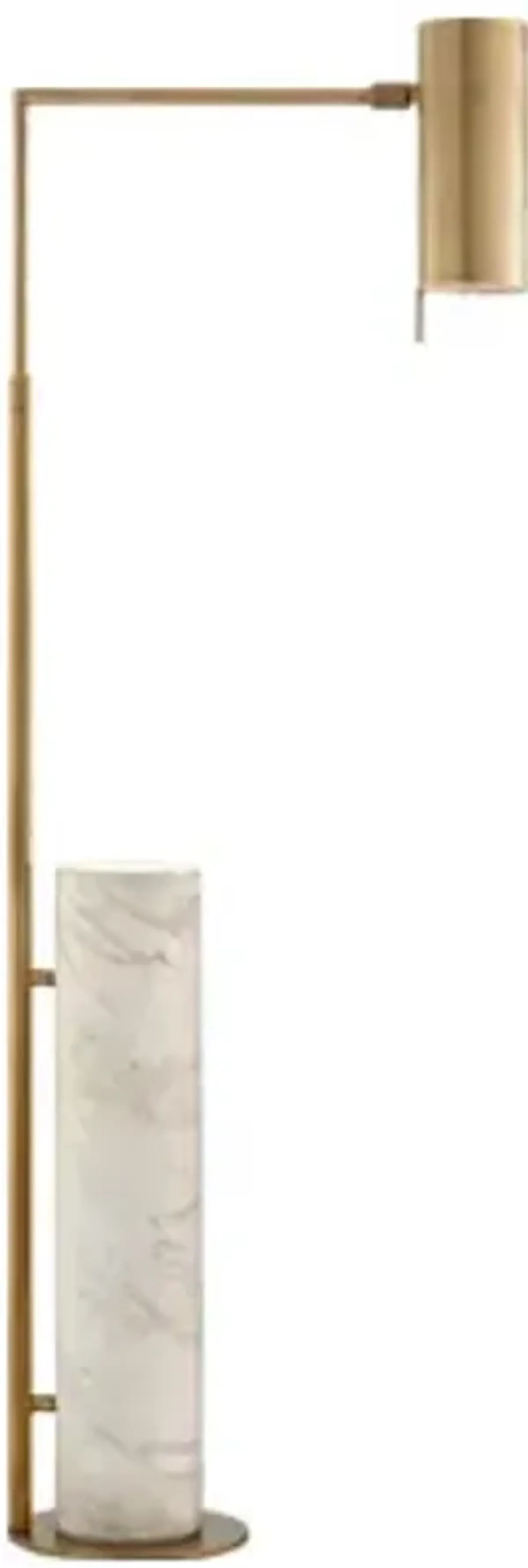 Alma Floor Lamp in Antique-Burnished Brass and White Marble