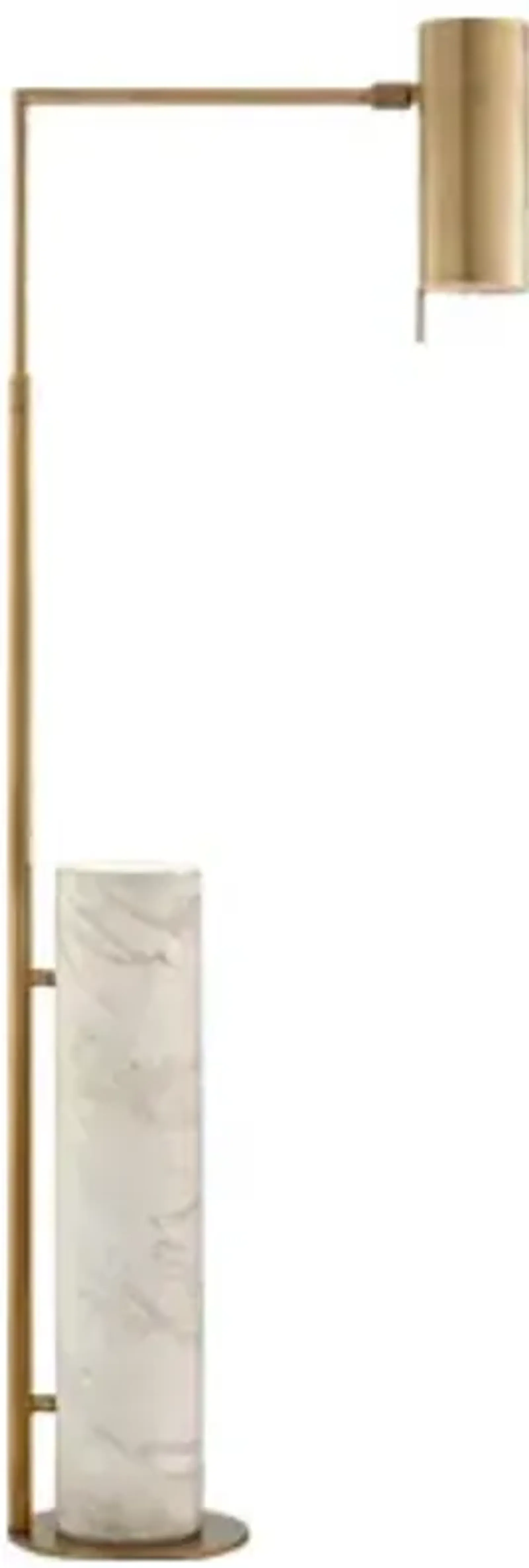 Alma Floor Lamp in Antique-Burnished Brass and White Marble