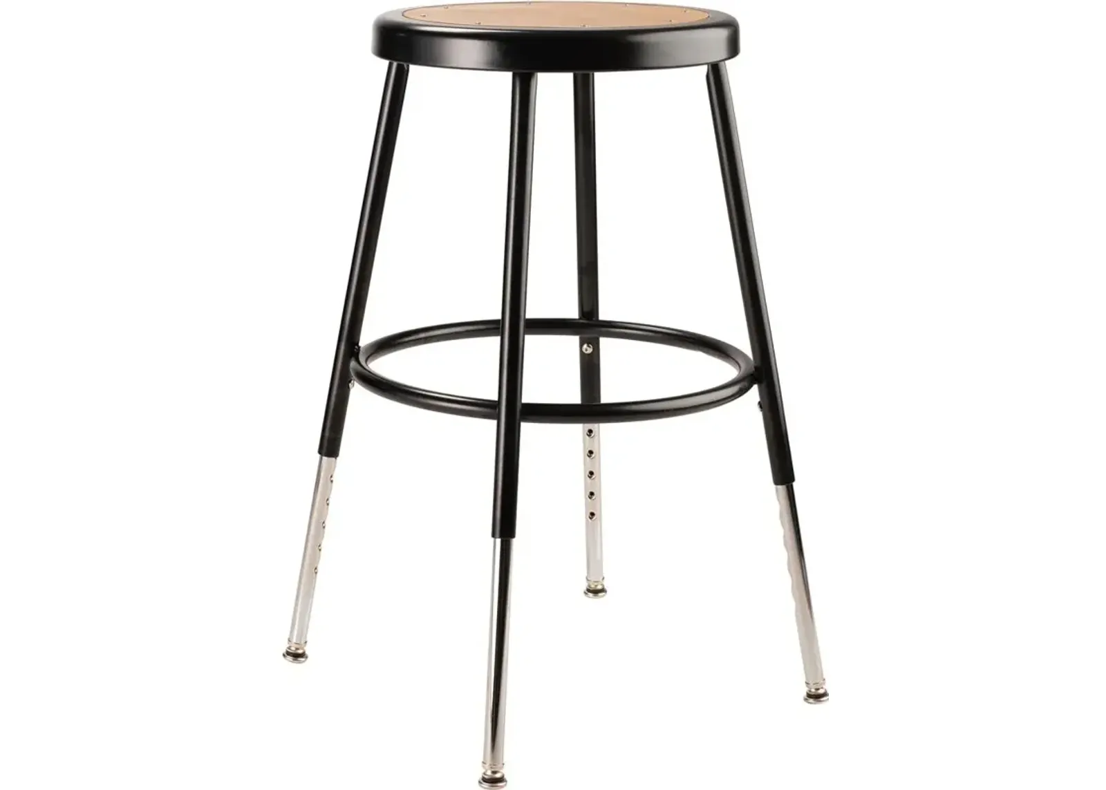 NPS® 19"-27" Height Adjustable Heavy Duty Steel Stool, Black