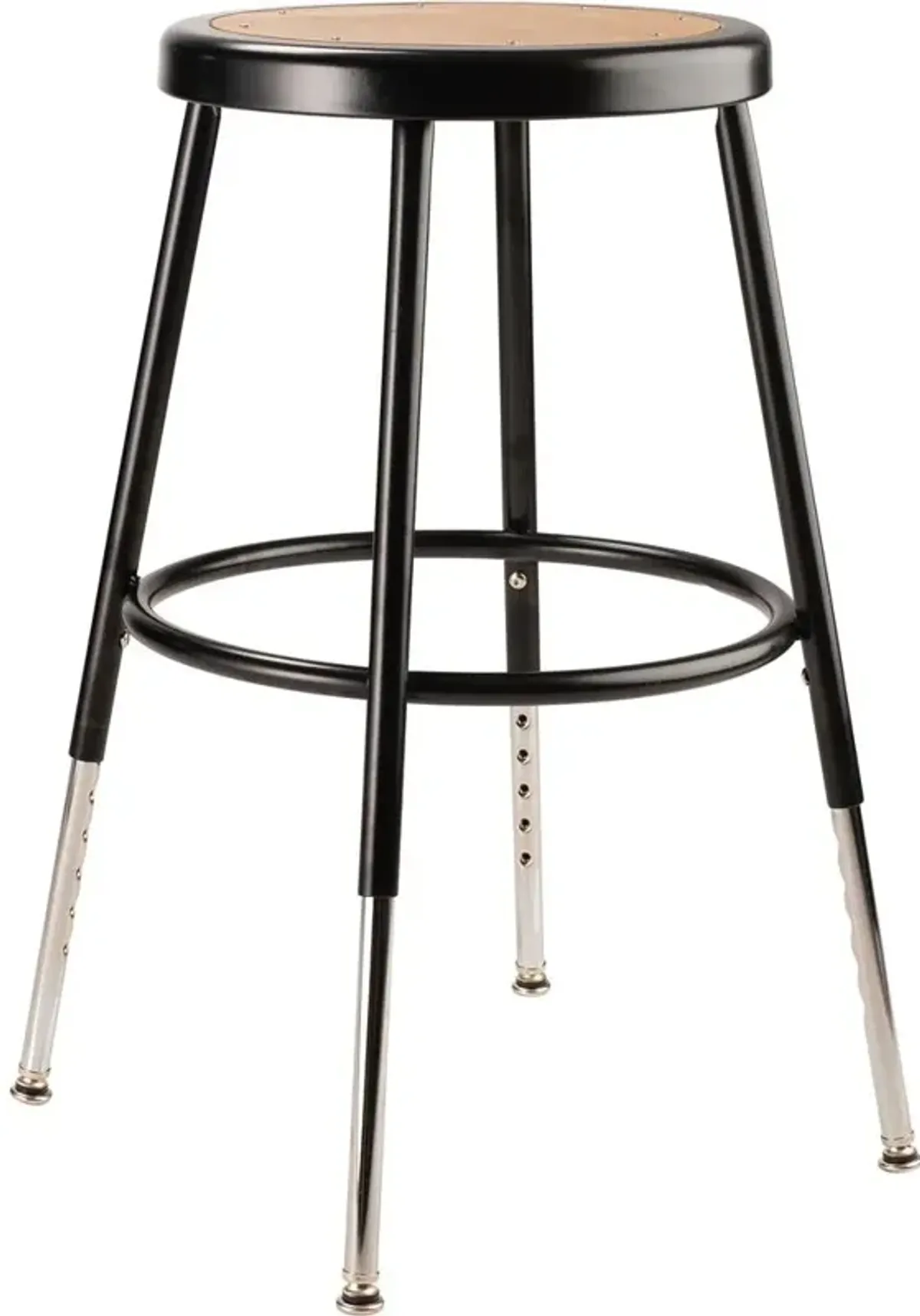 NPS® 19"-27" Height Adjustable Heavy Duty Steel Stool, Black