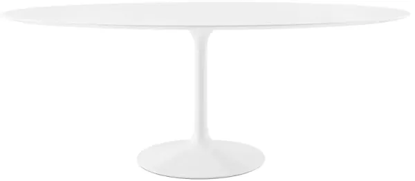 Modway - Lippa 78" Oval Wood Top Dining Table White