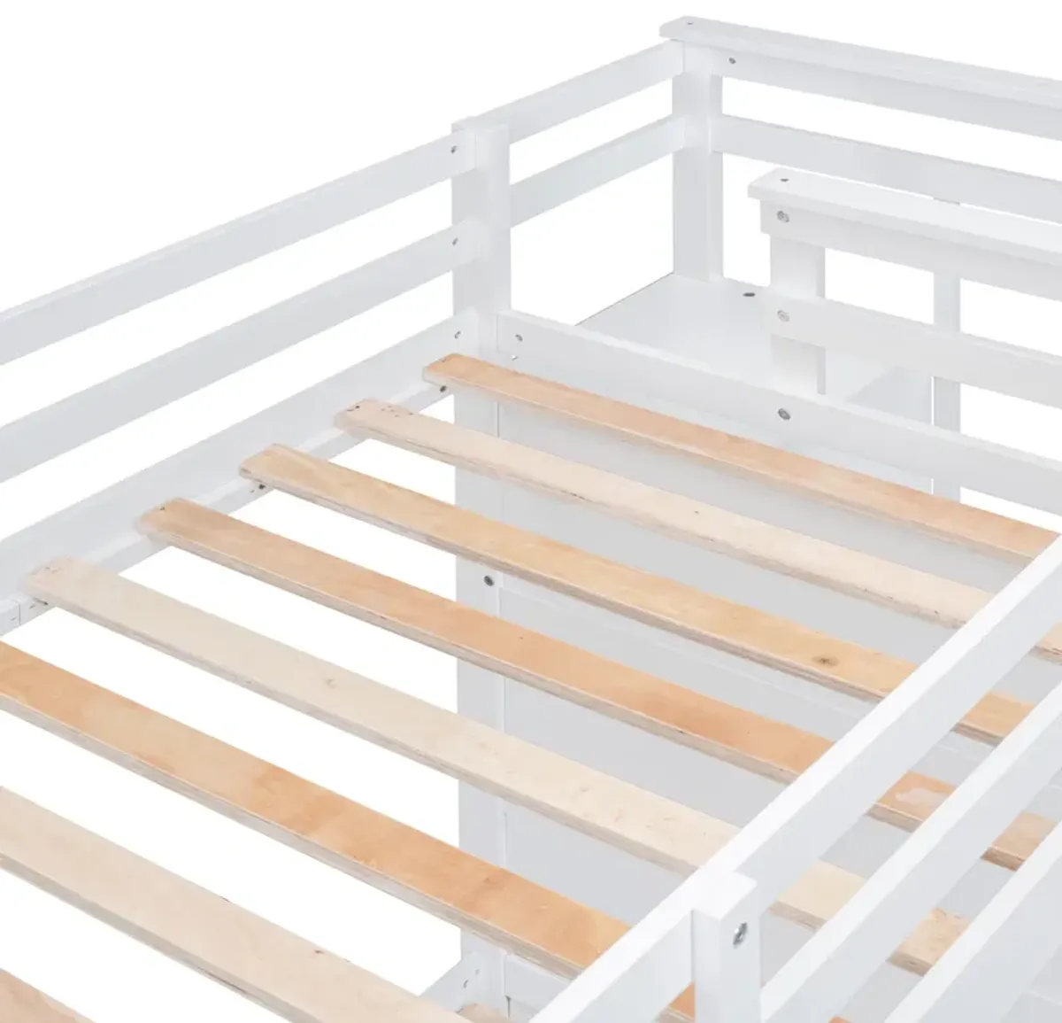 Merax Twin Over Twin Bunk Bed with Trundle and Staircase