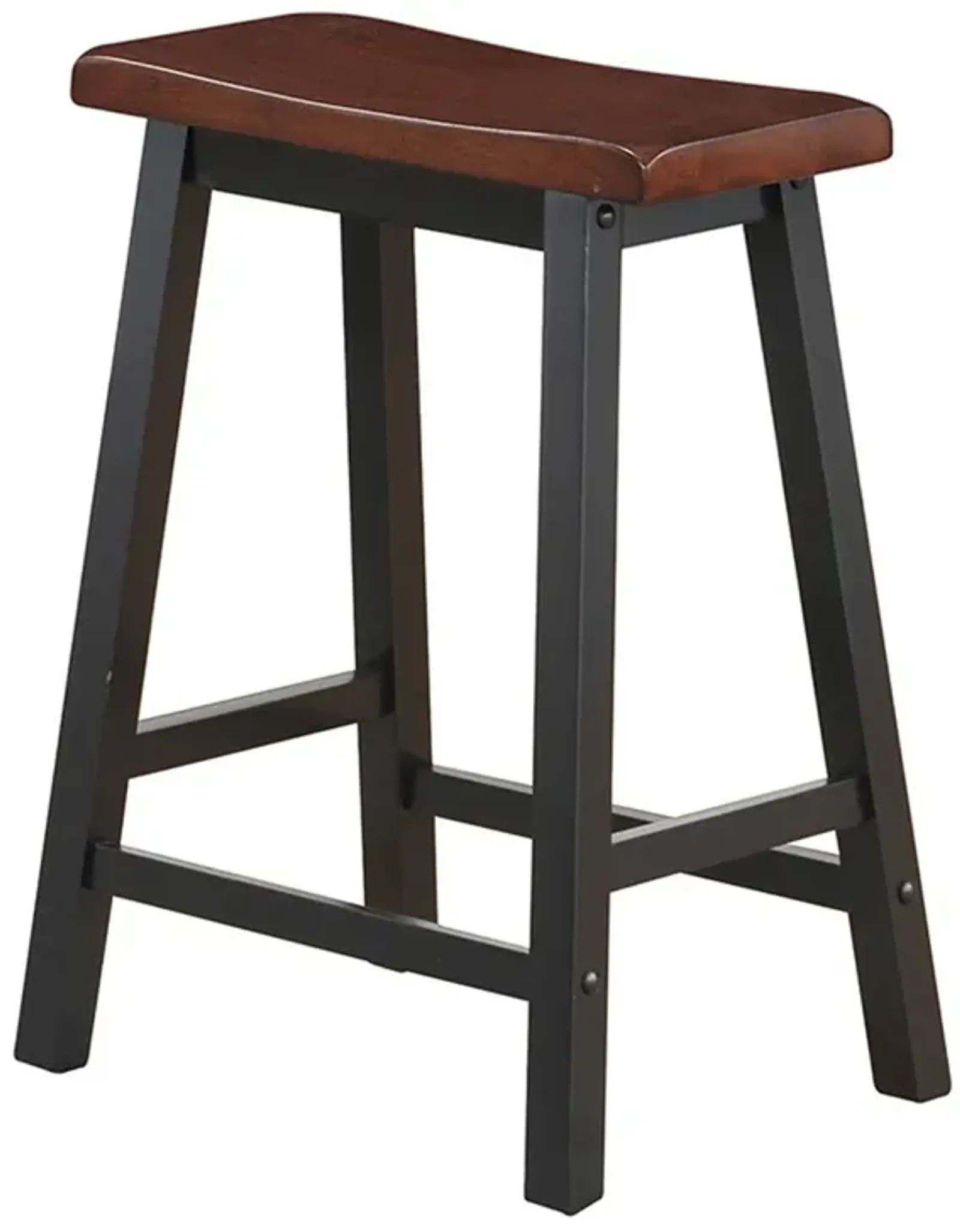 24 Inch Set of 2 Wood Counter Height Seat Stools for Kitchen Dining and Pub