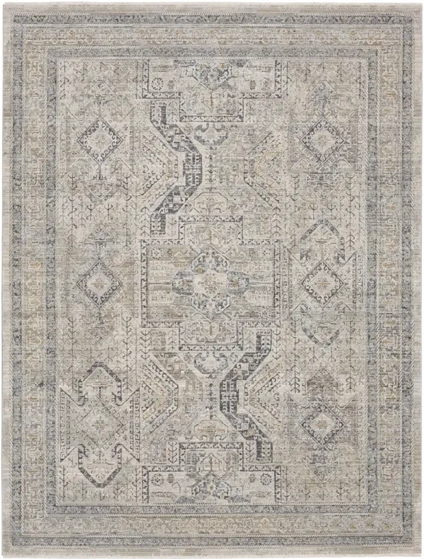 Lynx LNX01 Ivory/Gray/Blue 7’10” x Round Rug