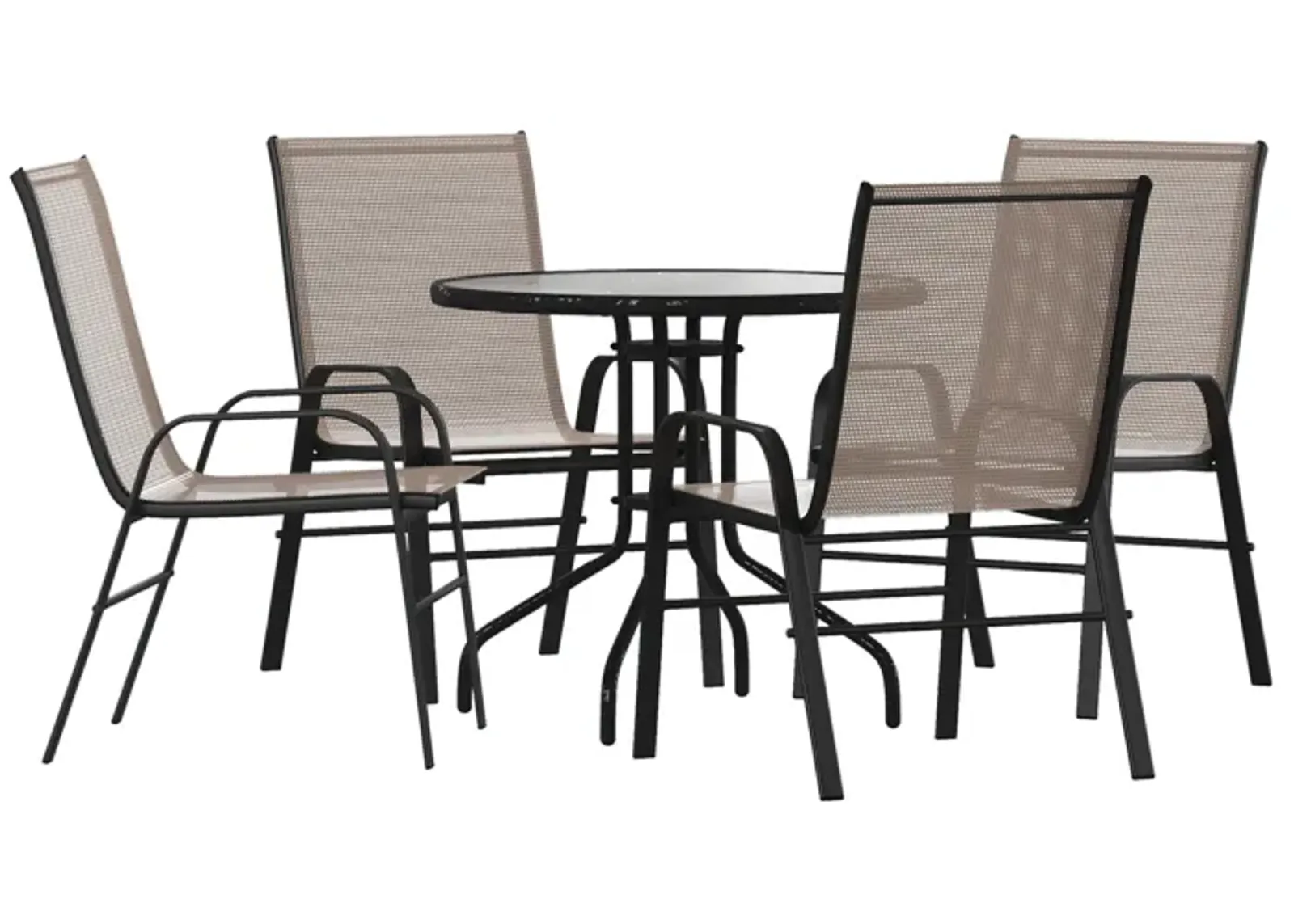 31.5" Round Black Patio Set