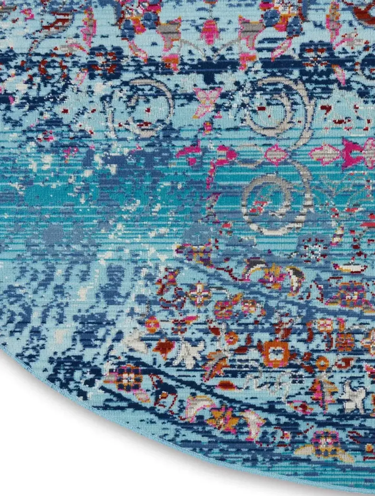 Vintage Kashan VKA02 Blue 6' x Round Rug