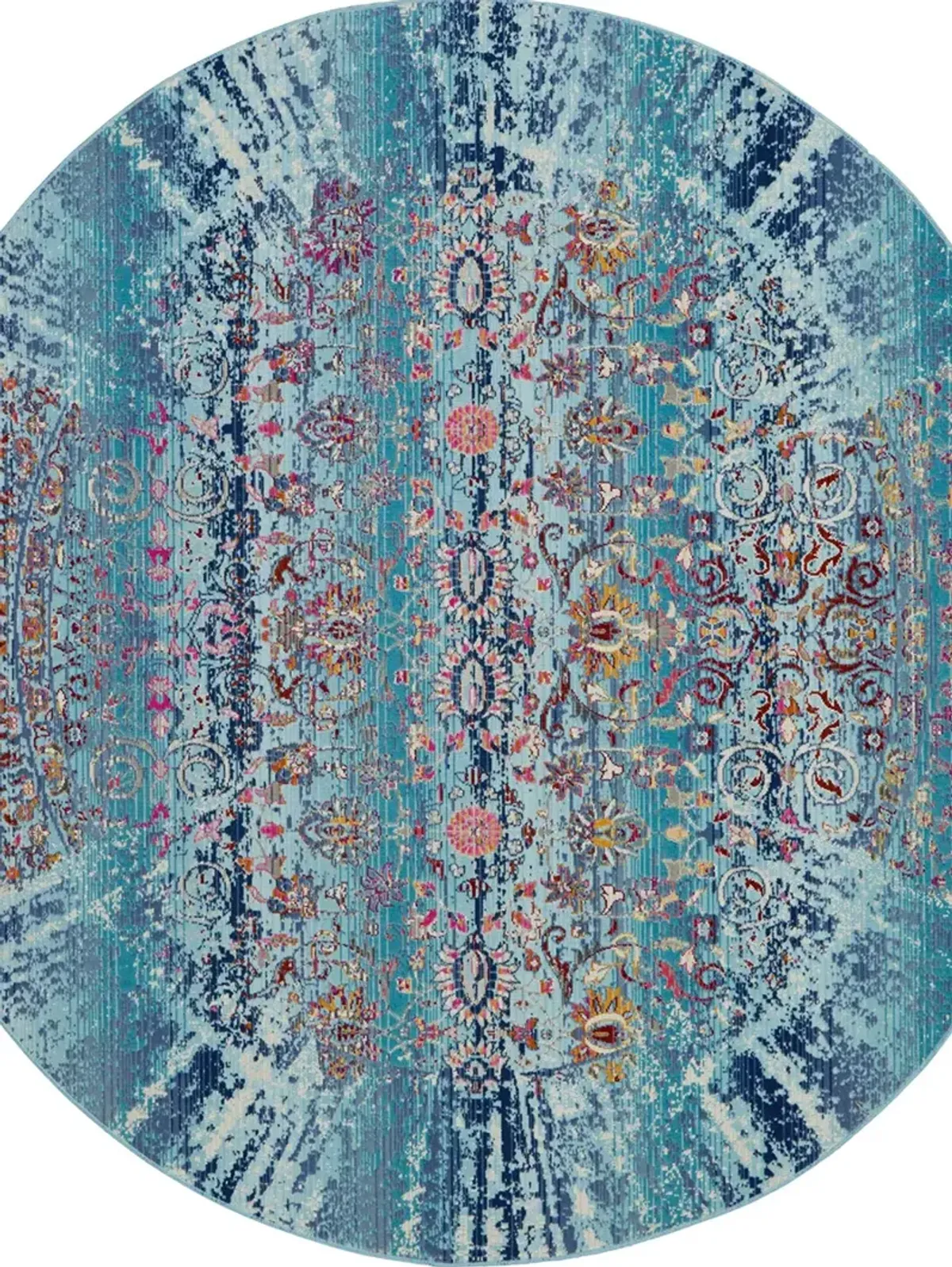 Vintage Kashan VKA02 Blue 6' x Round Rug