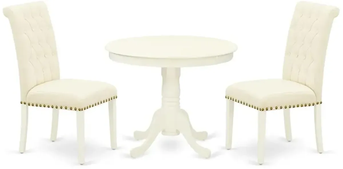 Dining Room Set Linen White, ANBR3-LWH-02