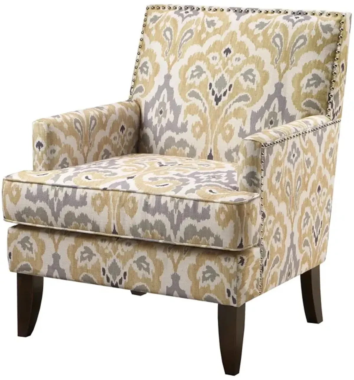 Gracie Mills Kenny Track Arm Club Chair with Nailhead Trim