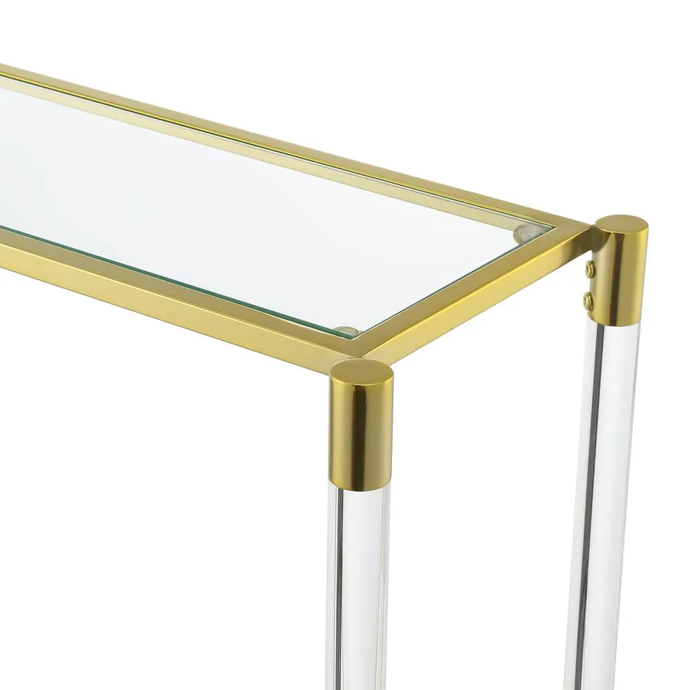 Convenience Concepts Royal Crest 2 Tier Acrylic Glass Console Table