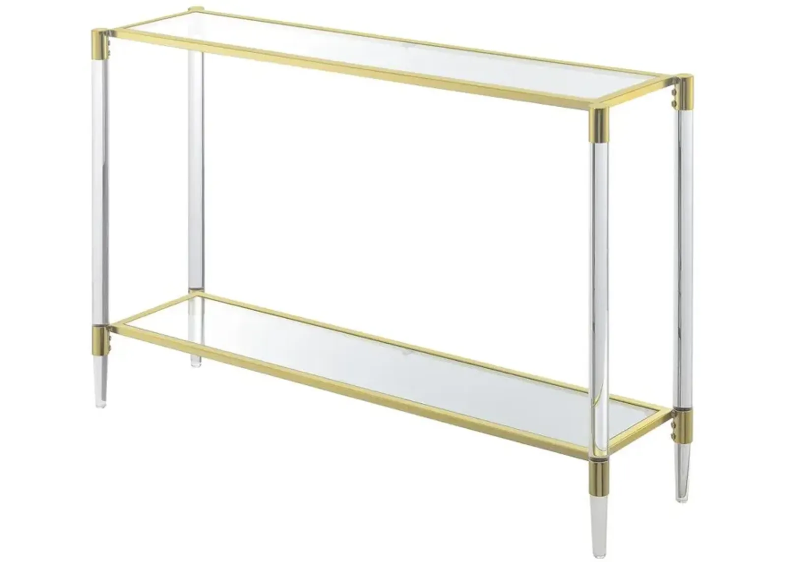 Convenience Concepts Royal Crest 2 Tier Acrylic Glass Console Table