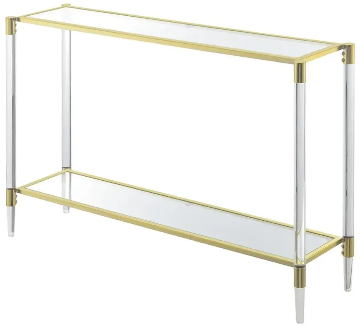 Convenience Concepts Royal Crest 2 Tier Acrylic Glass Console Table