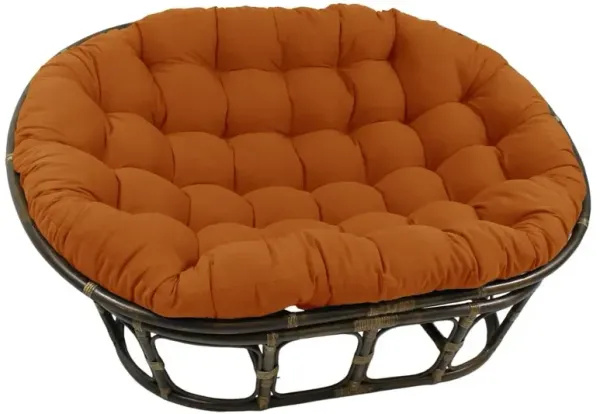 International Caravan Rattan Double Papasan  Chair with Twill Cushion