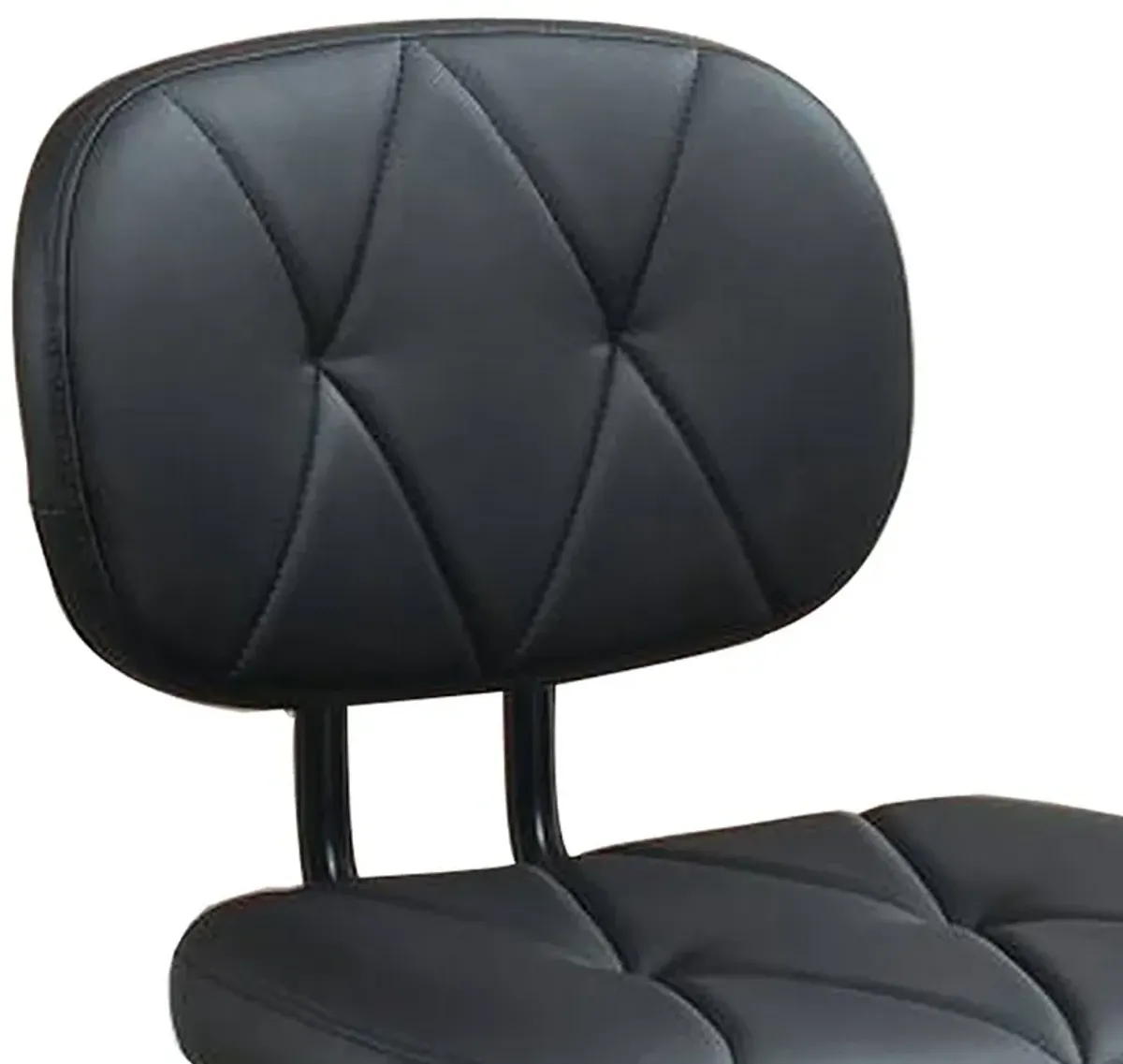 Office Chair with Adjustable Height and Diamond Stitch, Black-Benzara