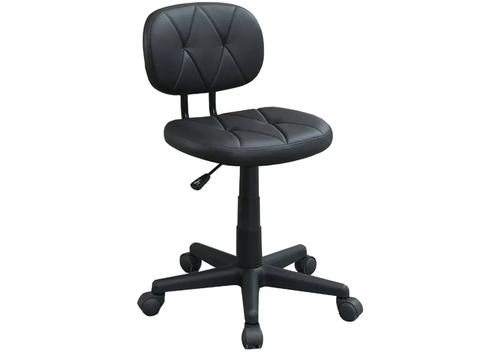 Office Chair with Adjustable Height and Diamond Stitch, Black-Benzara