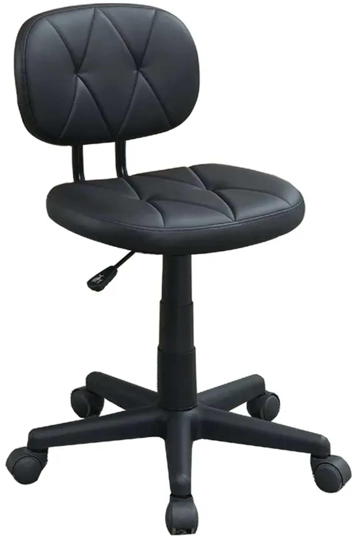 Office Chair with Adjustable Height and Diamond Stitch, Black-Benzara