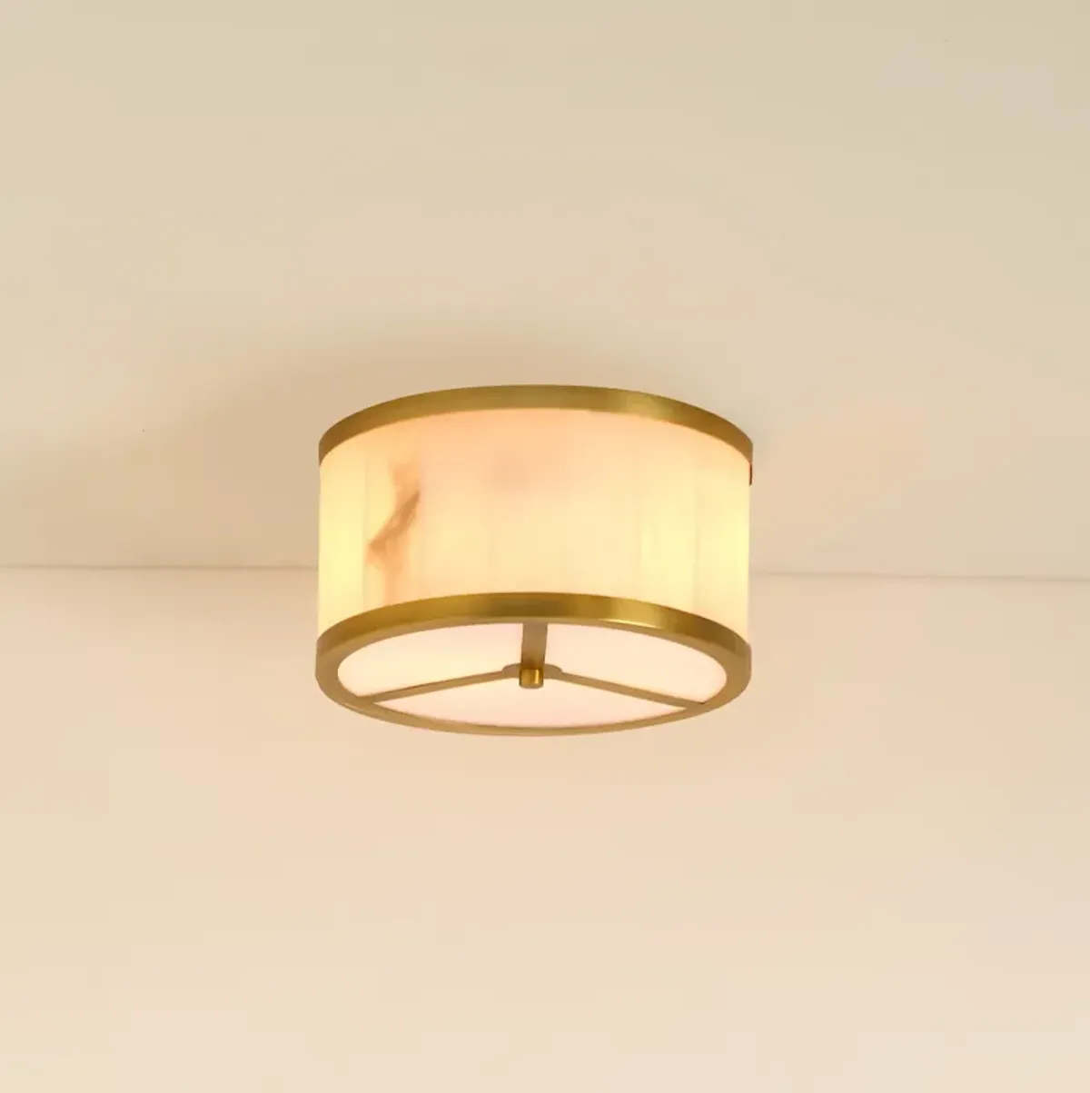 Upsala Alabaster Flush Mount Ceiling Light, Small