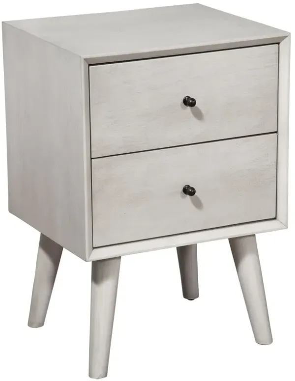 Hivvago Gray Century Modern Wood 2 Drawer Nightstand