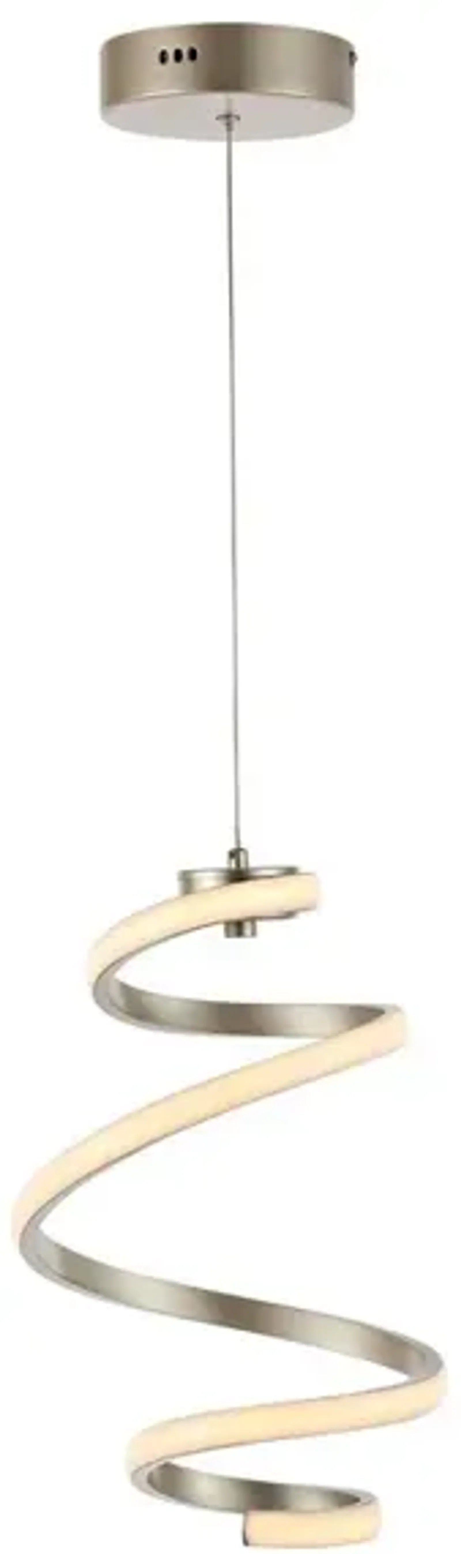 Whirl 11" 1-Light Modern Minimalist Aluminum/Iron Abstract Integrated LED Pendant, Silver