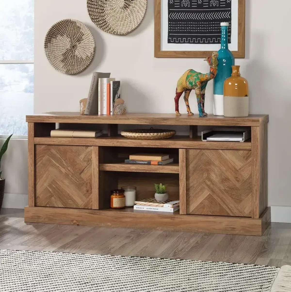 Sauder Cannery Bridge Credenza Sm W/Herringbone