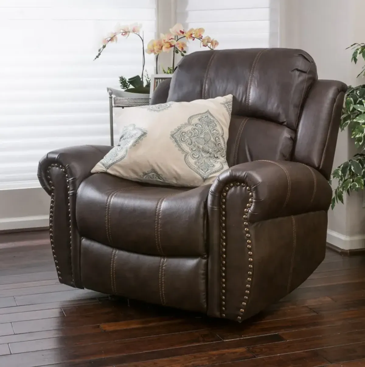 Merax Faux Leather Manual Glider Standard Recliner