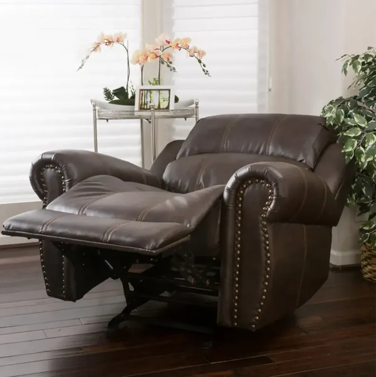 Merax Faux Leather Manual Glider Standard Recliner