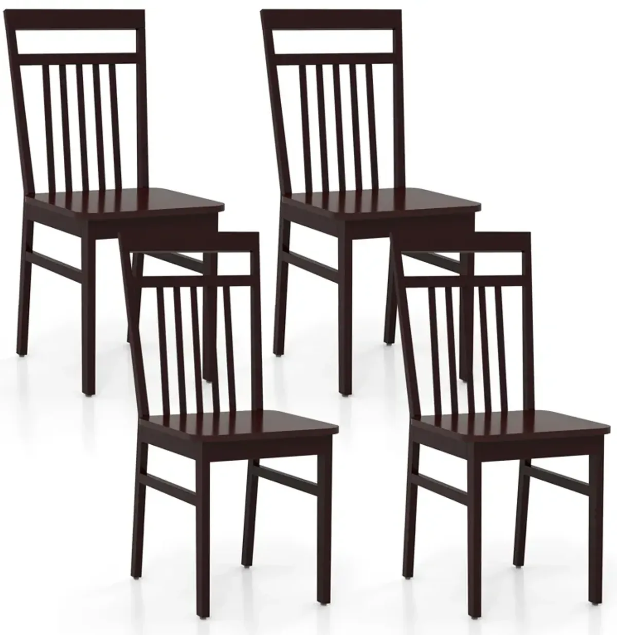 Set of 2 Farmhouse Dining Chair with Slanted High Backrest