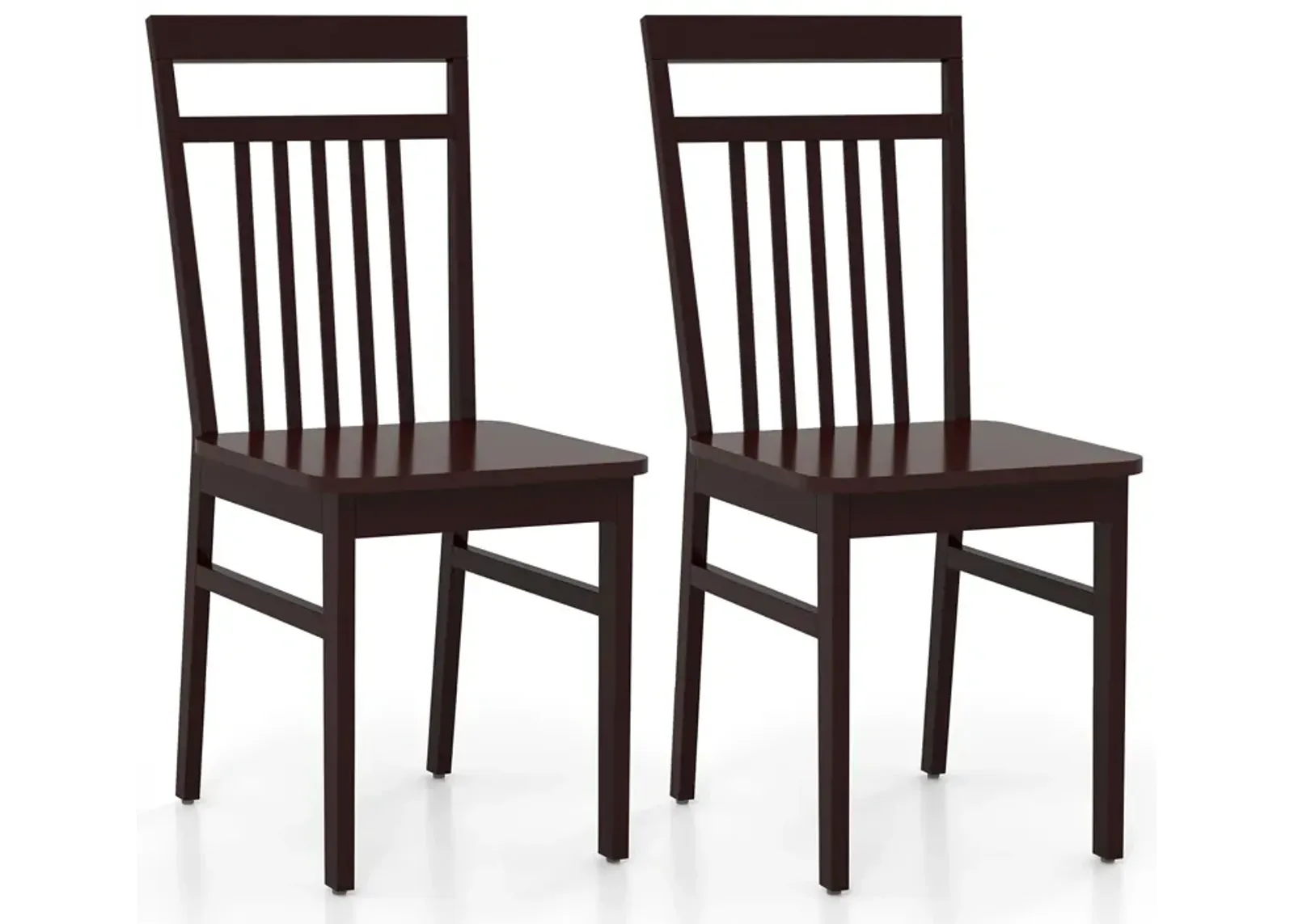 Set of 2 Farmhouse Dining Chair with Slanted High Backrest