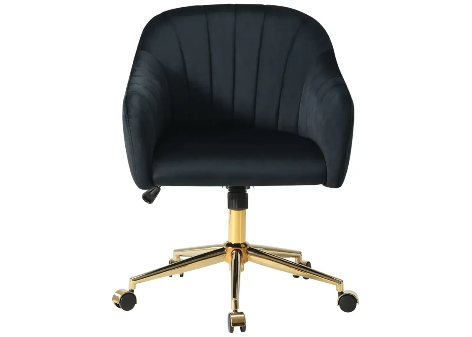 WestinTrends Upholstered Velvet Swivel Vanity Office Chair With Wheels