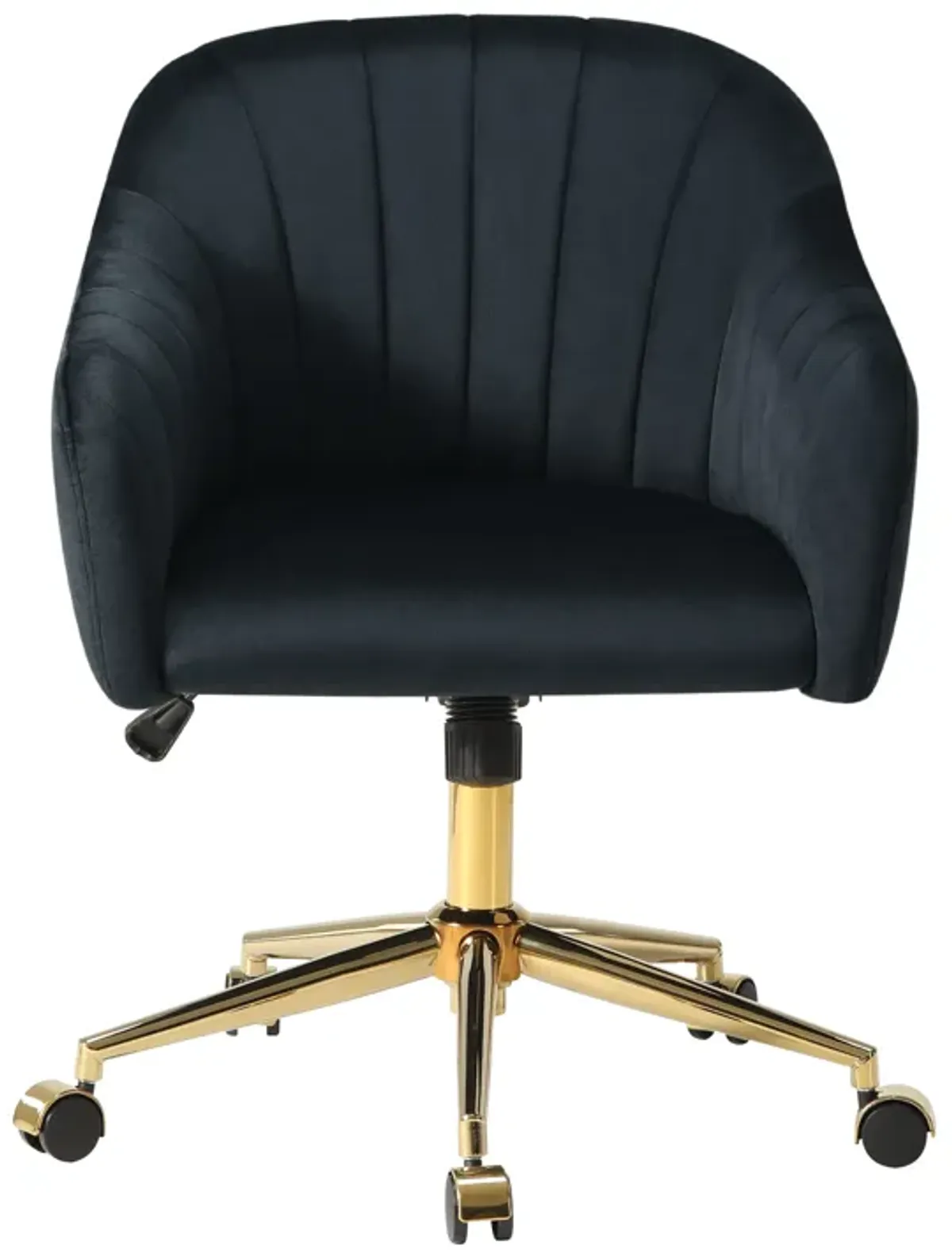 WestinTrends Upholstered Velvet Swivel Vanity Office Chair With Wheels