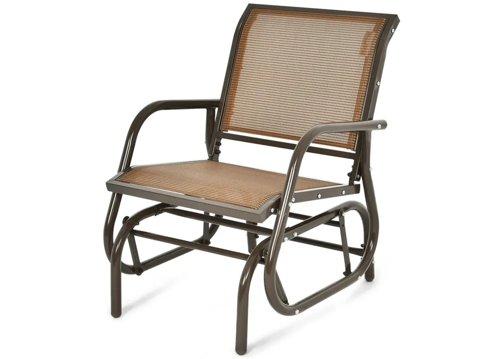 Outdoor Single Swing Glider Rocking Chair with Armrest